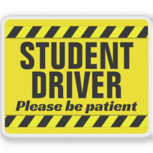 Sticker Étudiant Conducteur Avertissement du patient Écaly
