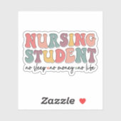 Sticker Étudiant en soins infirmiers super Non Sommeil Non (Feuille)