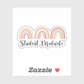 Sticker Étudiante sage-femme, étudiante de Midwifery (Feuille)