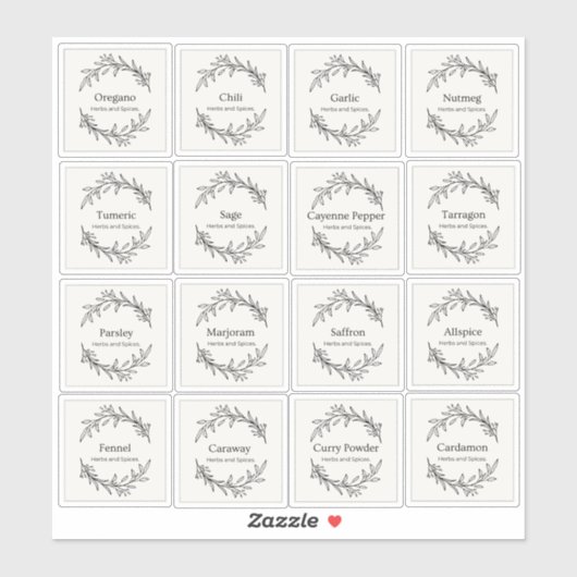 Sticker Eucalyptus Cuisine Herbes culinaires Épices Script (Feuille)