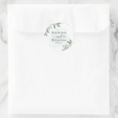 Sticker Eucalyptus Green Mariage Classic Round (Sac)