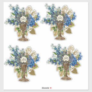 Sticker Eucharistie catholique Saint Sacrement Floral
