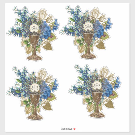 Sticker Eucharistie catholique Saint Sacrement Floral (Feuille)