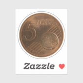 Sticker Euro 5 Cent pièce d'argent (Feuille)