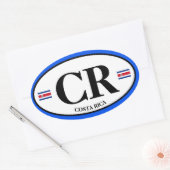 Sticker Euro Oval classique Costa Rica (Enveloppe)