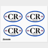 Sticker Euro Oval classique Costa Rica (Feuille)