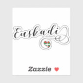 Sticker Euskadi, Drapeau Coeur Pays Basque (Feuille)