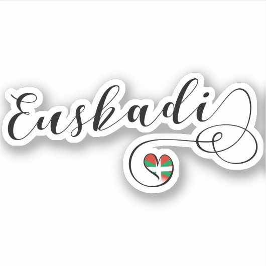 Sticker Euskadi, Drapeau Coeur Pays Basque (Devant)