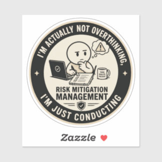 Sticker Évaluation de Risque de Sur-réflexion Drôle et Cor