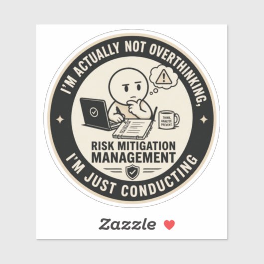 Sticker Évaluation de Risque de Sur-réflexion Drôle et Cor (Feuille)