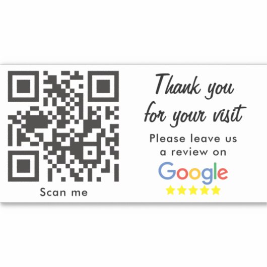 Sticker Évaluation d'entreprise avec Google Avis Code QR (Devant)