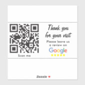 Sticker Évaluation d'entreprise avec Google Avis Code QR (Feuille)