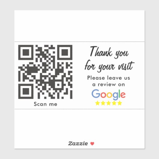 Sticker Évaluation d'entreprise avec Google Avis Code QR (Feuille)