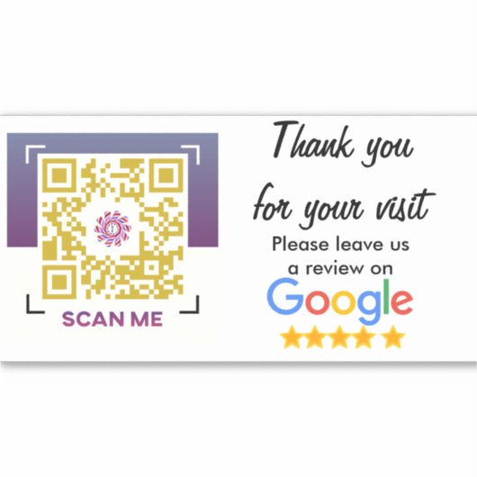 Sticker Évaluation d'entreprise avec Google Avis QR Code S (Devant)