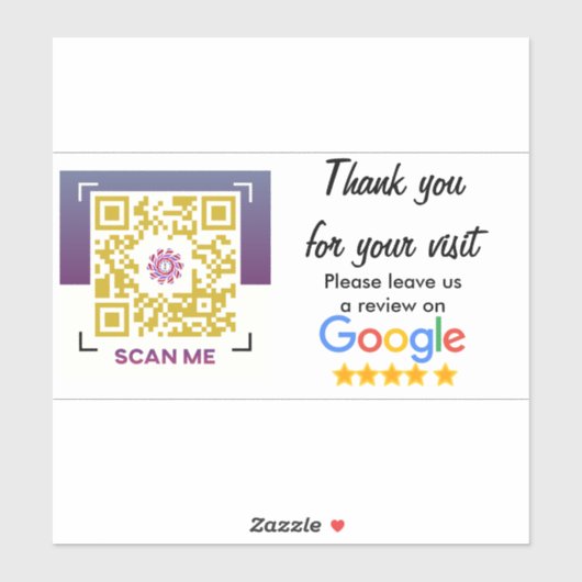 Sticker Évaluation d'entreprise avec Google Avis QR Code S (Feuille)