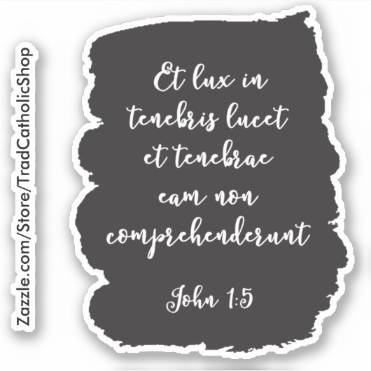 Sticker Evangile latin de Jean Lumière dans l'obscurité (Devant)