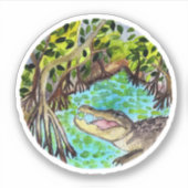 Sticker Everglades Parc National Floride Aquarelle (Devant)