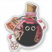 Sticker Evil Cat Spirit piégé dans une bouteille de potion (Devant)