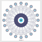 Sticker Evil Eye Boho Mandala Motif Méditerranée (Feuille)