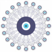 Sticker Evil Eye Boho Mandala Motif Méditerranée (Devant)