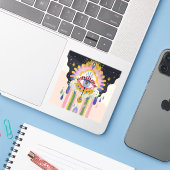 Sticker Evil Eye Rainbow Drip Protection Charm (Ordinateur portable avec iPhone)