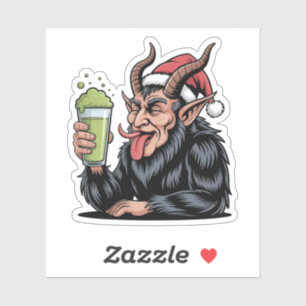 Sticker Evil Krampus Boire Verte Boire Matcha Xmas