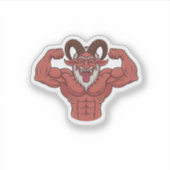 Sticker Evil Krampus Noël Flexing Muscles Fitness (Devant)