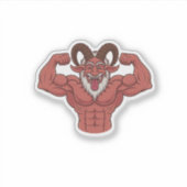 Sticker Evil Krampus Noël Flexing Muscles Fitness (Devant)