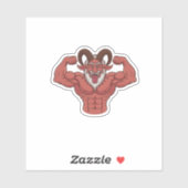 Sticker Evil Krampus Noël Flexing Muscles Fitness (Feuille)