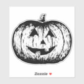 Sticker Evoke Nostalgie d'Halloween : Citrouille sculpté (Feuille)