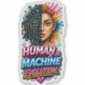Sticker Évolution de l'homme et de la machine  (Devant)