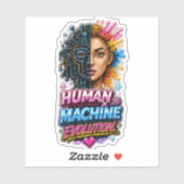 Sticker Évolution de l'homme et de la machine  (Feuille)
