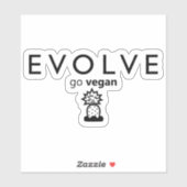 Sticker Évolution, Vegan, Activisme (Feuille)