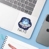 Sticker Ewe-F-O Funny UFO Pun (Ordinateur portable avec iPhone)