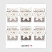Sticker Ex-libris Classique Moderne Adorable Fille Lapin E (Feuille)