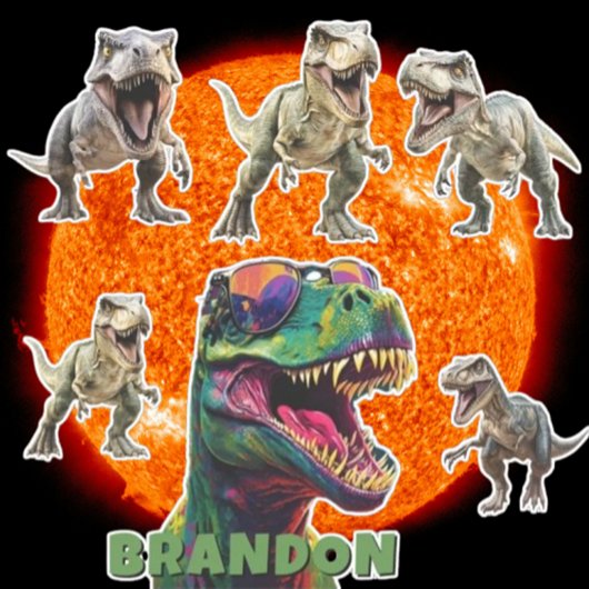 Sticker Exciting Dinosaur Personalized Name