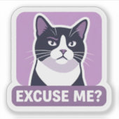 Sticker Excuse Me? Cat Meme – Sassy Funny Cat Illustration (Devant)