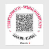 Sticker Exemple d'autocollant de code QR et de texte perso (Feuille)