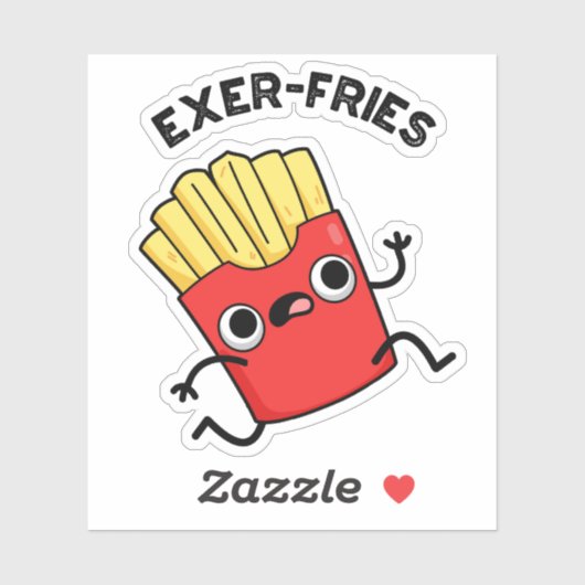 Sticker Exer-frites Funny Fries Puns (Feuille)