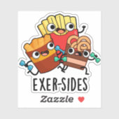 Sticker Exer-side Funny Exercice Pun (Feuille)