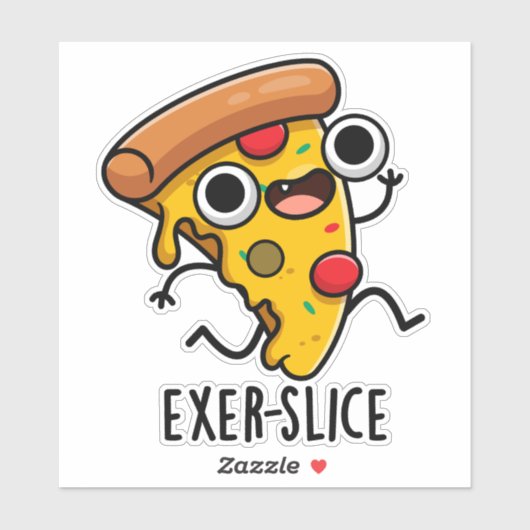 Sticker Exer-slice Funny Pizza Pun (Feuille)