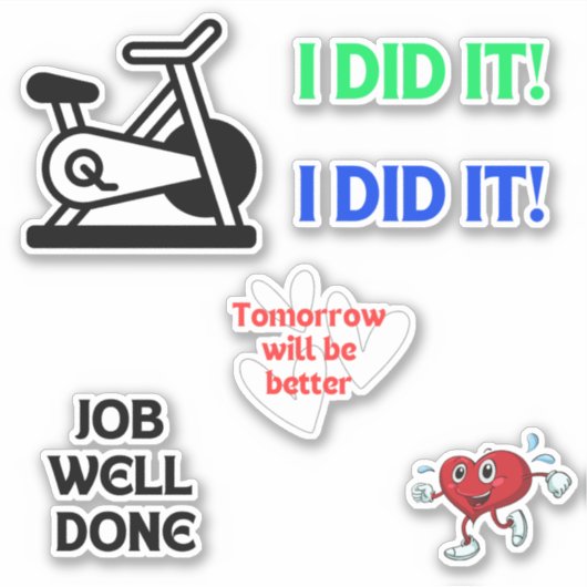 Sticker Exercice, Citation Affirmative, Vélo, Je L'Ai Fait (Devant)