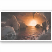 Sticker Exoplanet Trappist-1f De Son Côté Nocturne Icy. (Devant)