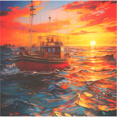 Sticker Expédition au coucher du soleil (Devant)