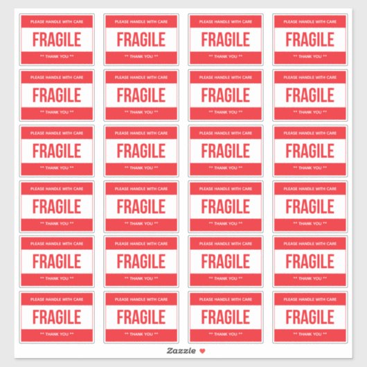 Sticker Expédition fragile - Manipuler avec soin (Feuille)