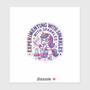 Sticker Expérience de licorne avec publicité coupée d'étin
