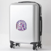 Sticker Expérience de licorne avec publicité coupée en sci (Sur valise)