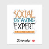 Sticker Expert en Distances Sociales. Je suis un indépenda (Feuille)