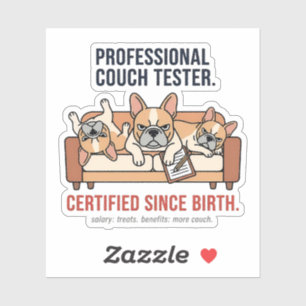 Sticker Expert Professionnel de la Sieste Bouledogue Franç