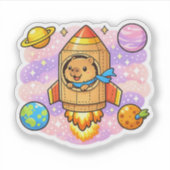 Sticker Explorateur Capybara Cosmique (Devant)